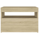 vidaXL 2 db sonoma tölgyszínű éjjeliszekrény LED-lámpákkal 60x35x40 cm