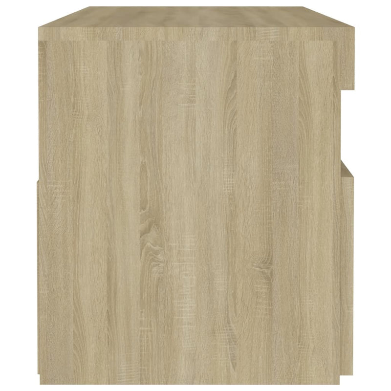 vidaXL 2 db sonoma tölgyszínű éjjeliszekrény LED-lámpákkal 60x35x40 cm