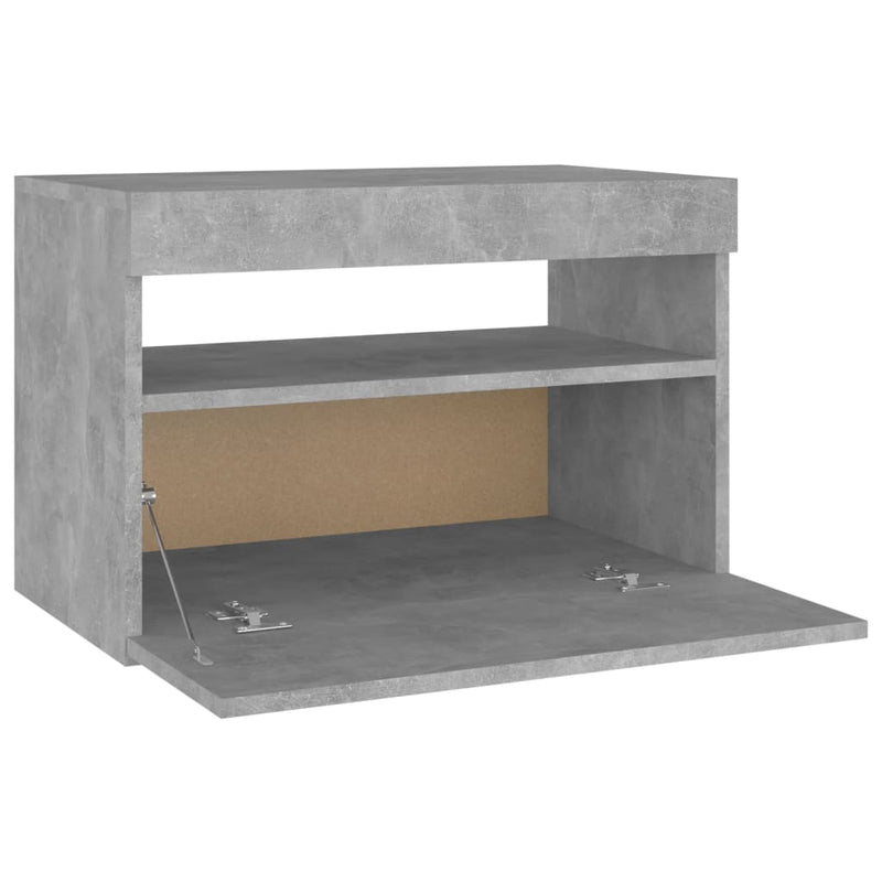 vidaXL betonszürke éjjeliszekrény LED-lámpákkal 60 x 35 x 40 cm