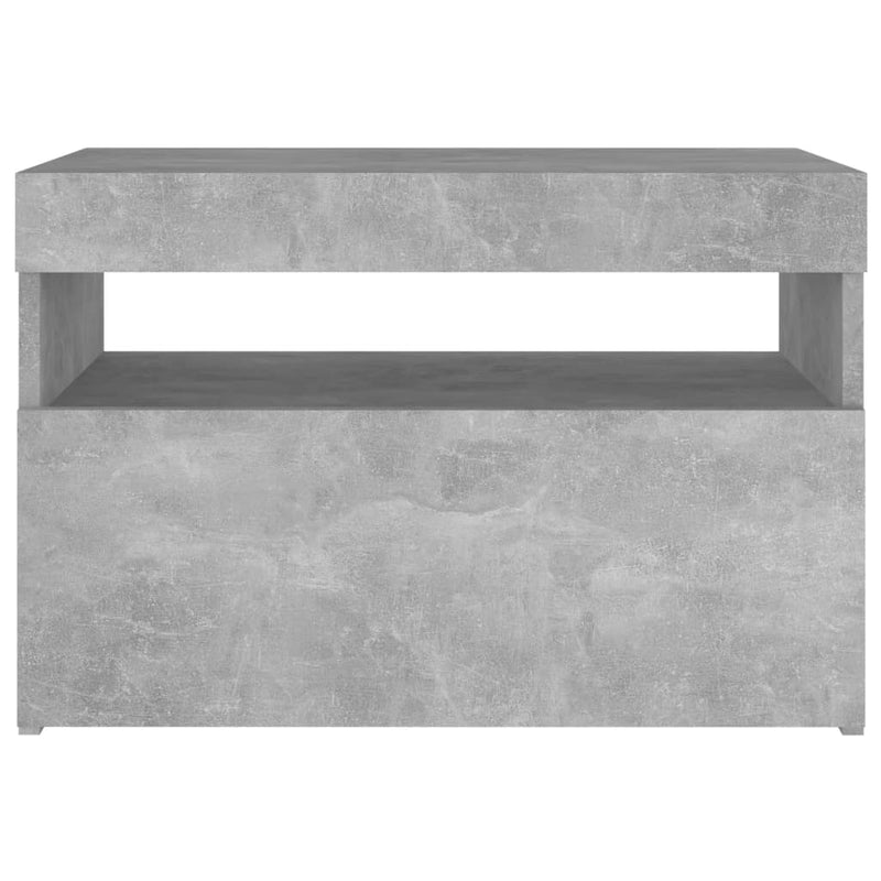 vidaXL betonszürke éjjeliszekrény LED-lámpákkal 60 x 35 x 40 cm