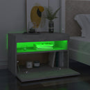 vidaXL 2 db betonszürke éjjeliszekrény LED-lámpákkal 60 x 35 x 40 cm