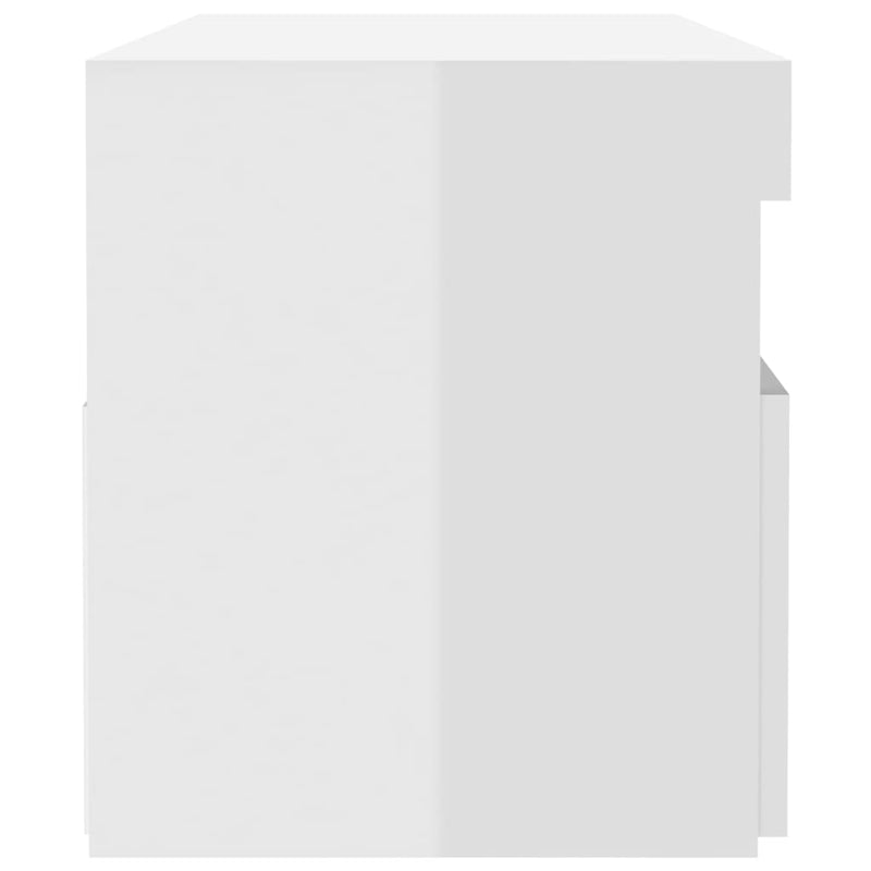 vidaXL 2 db magasfényű fehér éjjeliszekrény LED-lámpákkal 60x35x40 cm