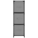 vidaXL acél tárolószekrény 3 szürke szövetfiókkal 34 x 34 x 101 cm