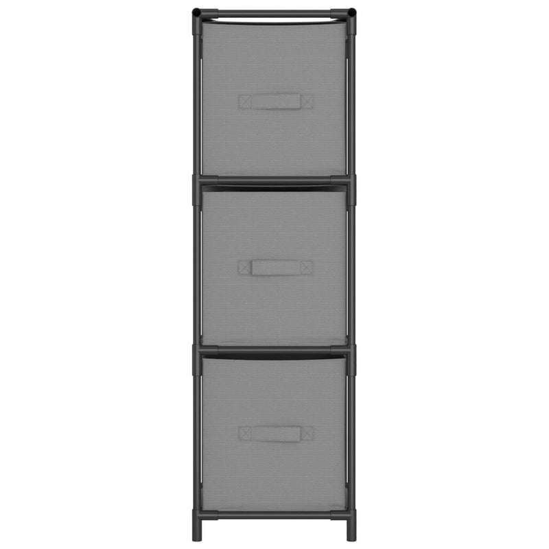 vidaXL acél tárolószekrény 3 szürke szövetfiókkal 34 x 34 x 101 cm
