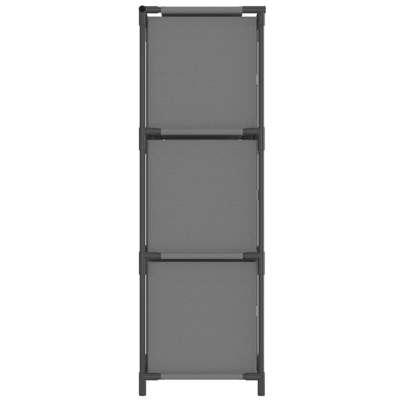 vidaXL acél tárolószekrény 3 szürke szövetfiókkal 34 x 34 x 101 cm