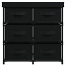 vidaXL 6 fiókos fekete acél tárolószekrény 55 x 29 x 55 cm