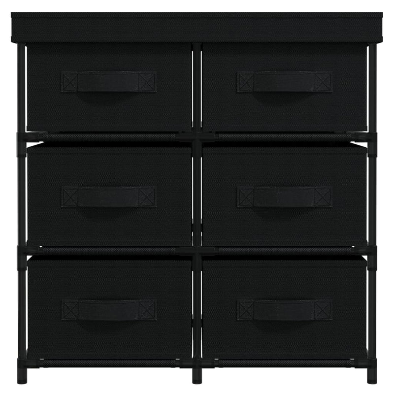 vidaXL 6 fiókos fekete acél tárolószekrény 55 x 29 x 55 cm