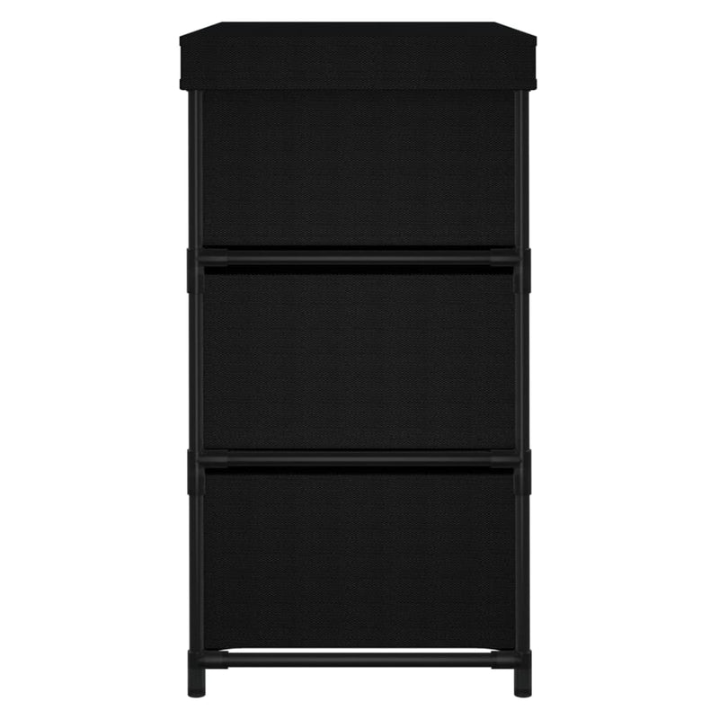 vidaXL 6 fiókos fekete acél tárolószekrény 55 x 29 x 55 cm