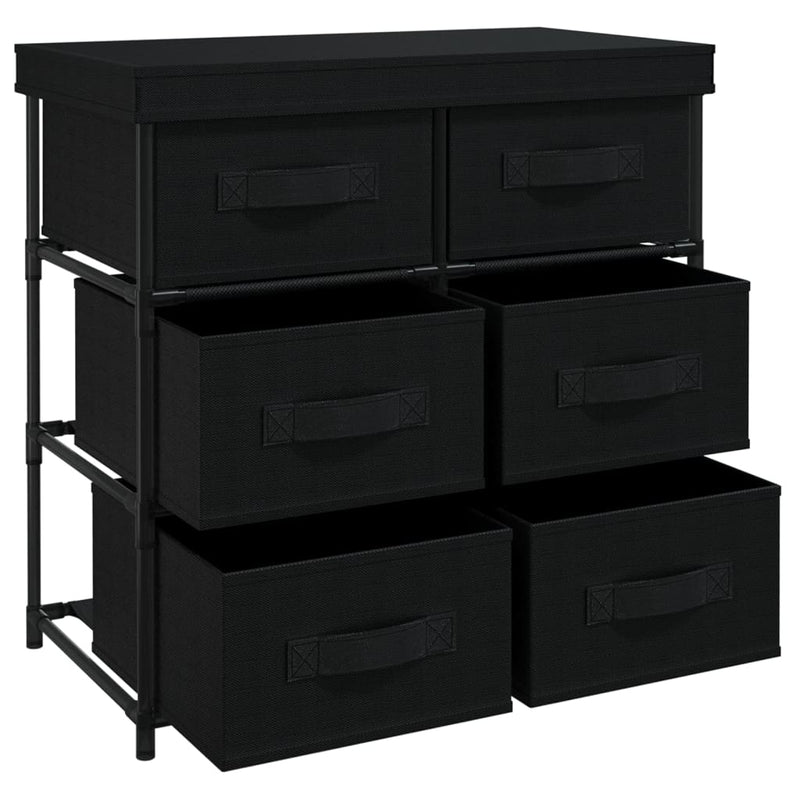 vidaXL 6 fiókos fekete acél tárolószekrény 55 x 29 x 55 cm