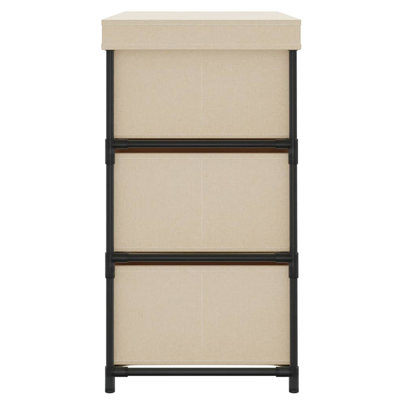 vidaXL 6 fiókos krémszínű acél tárolószekrény 55 x 29 x 55 cm