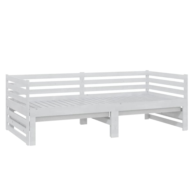 vidaXL fehér tömör fenyőfa kihúzható kanapéágy 2 x (90 x 200) cm