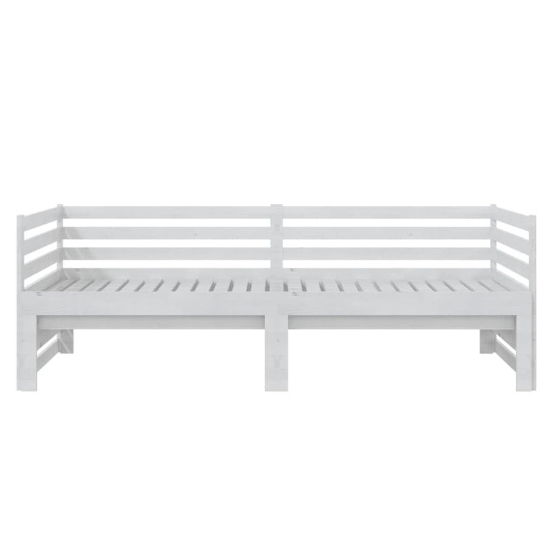 vidaXL fehér tömör fenyőfa kihúzható kanapéágy 2 x (90 x 200) cm