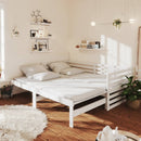 vidaXL fehér tömör fenyőfa kihúzható kanapéágy 2 x (90 x 200) cm