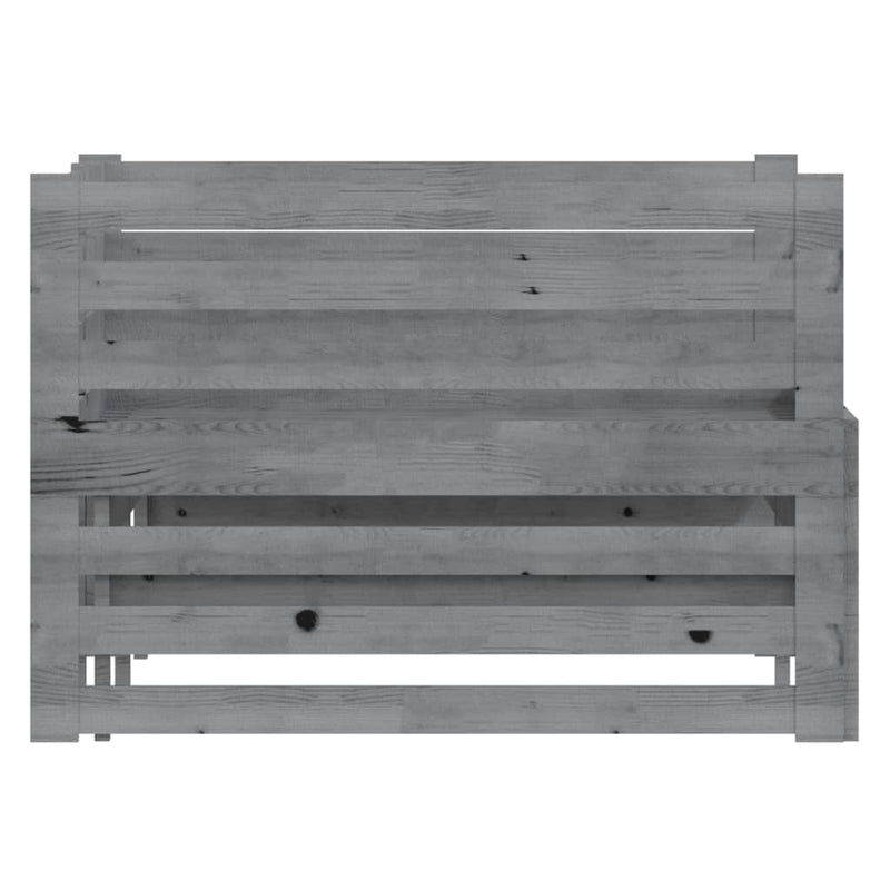 vidaXL szürke tömör fenyőfa kihúzható kanapéágy 2 x (90 x 200) cm