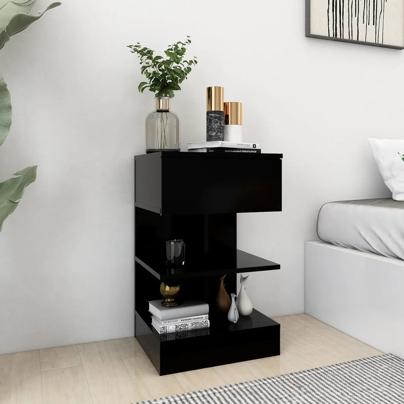 vidaXL 2 db fekete éjjeliszekrény 40 x 35 x 65 cm