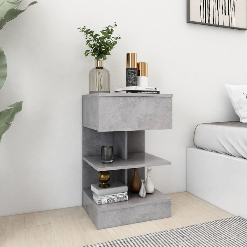 vidaXL 2 db betonszürke éjjeliszekrény 40 x 35 x 65 cm