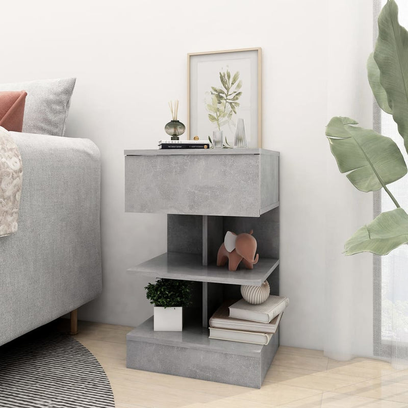 vidaXL 2 db betonszürke éjjeliszekrény 40 x 35 x 65 cm