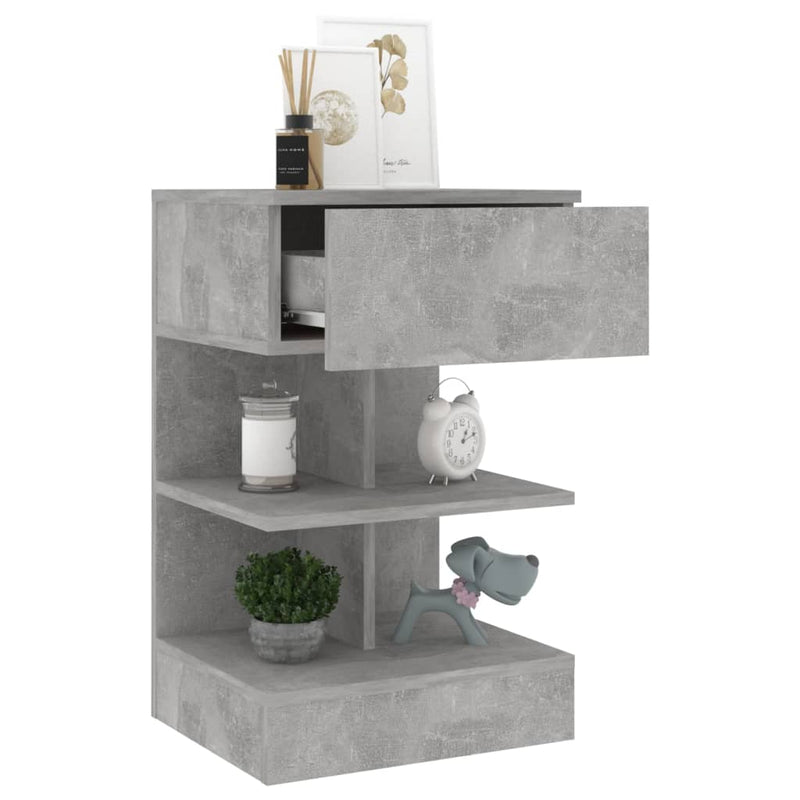 vidaXL 2 db betonszürke éjjeliszekrény 40 x 35 x 65 cm