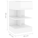 vidaXL magasfényű fehér szerelt fa éjjeliszekrény 40 x 35 x 65 cm