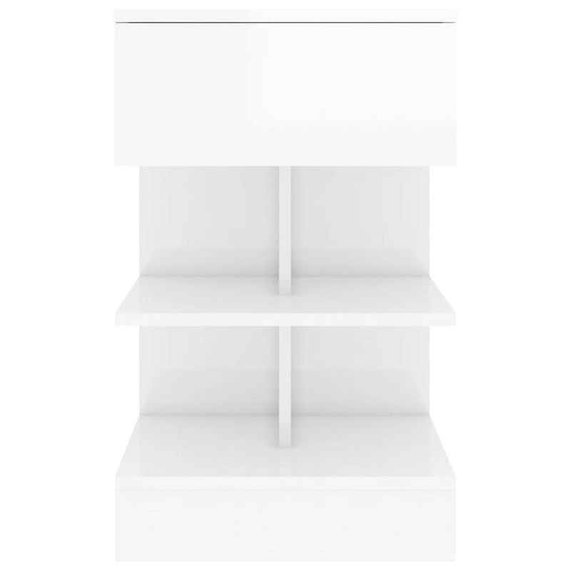 vidaXL 2 db magasfényű fehér éjjeliszekrény 40 x 35 x 65 cm