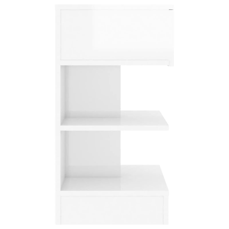 vidaXL 2 db magasfényű fehér éjjeliszekrény 40 x 35 x 65 cm