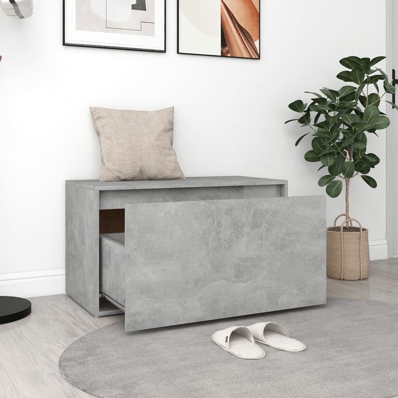 vidaXL betonszürke szerelt fa előszobapad 80 x 40 x 45 cm