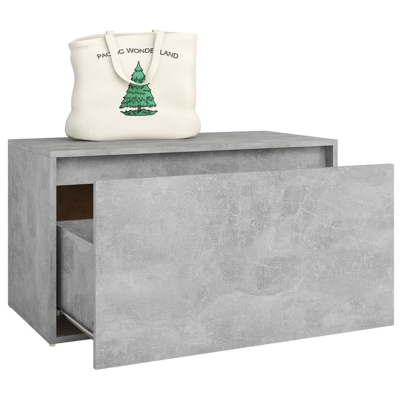 vidaXL betonszürke szerelt fa előszobapad 80 x 40 x 45 cm