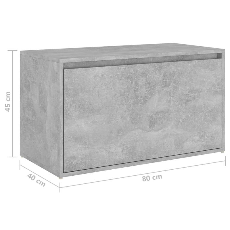 vidaXL betonszürke szerelt fa előszobapad 80 x 40 x 45 cm