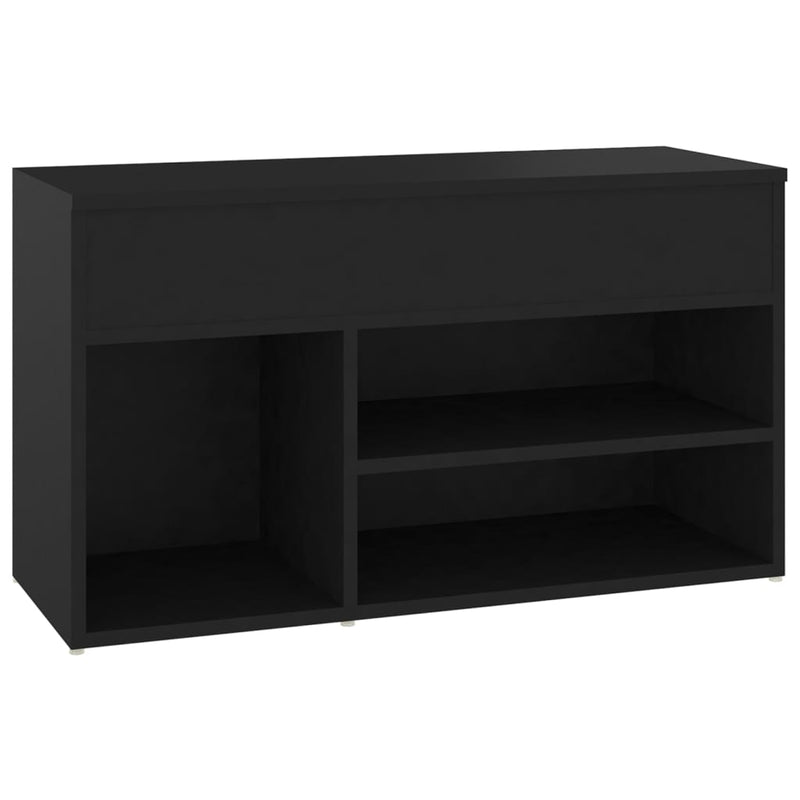 vidaXL fekete szerelt fa cipőtároló pad 80 x 30 x 45 cm