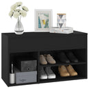 vidaXL fekete szerelt fa cipőtároló pad 80 x 30 x 45 cm