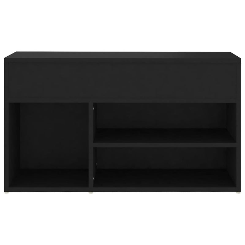 vidaXL fekete szerelt fa cipőtároló pad 80 x 30 x 45 cm