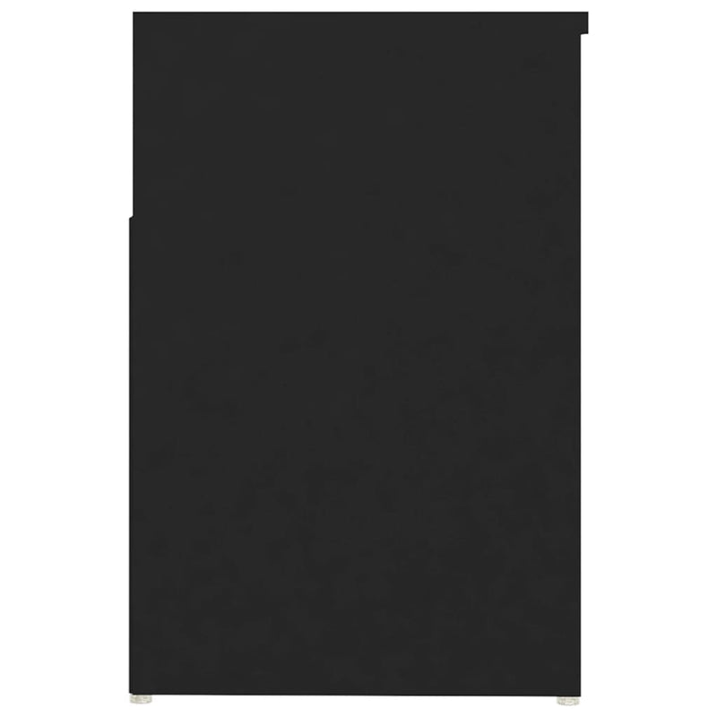 vidaXL fekete szerelt fa cipőtároló pad 80 x 30 x 45 cm