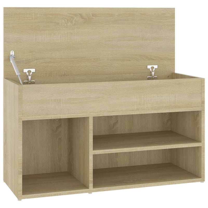 vidaXL sonoma tölgy színű szerelt fa cipőtároló pad 80 x 30 x 45 cm
