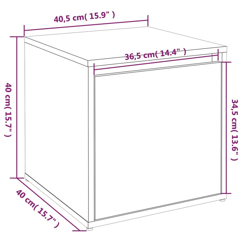 vidaXL betonszürke szerelt fa tárolódoboz 40,5 x 40 x 40 cm