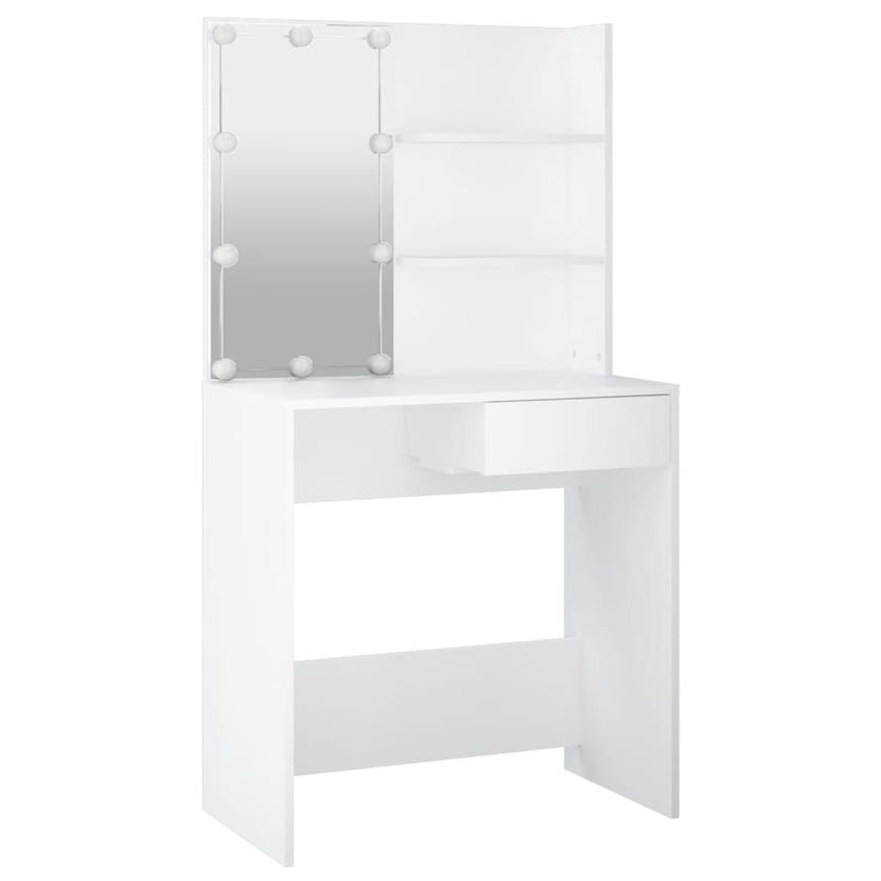vidaXL fehér fésülködőasztal LED-világítással 74,5 x 40 x 141 cm
