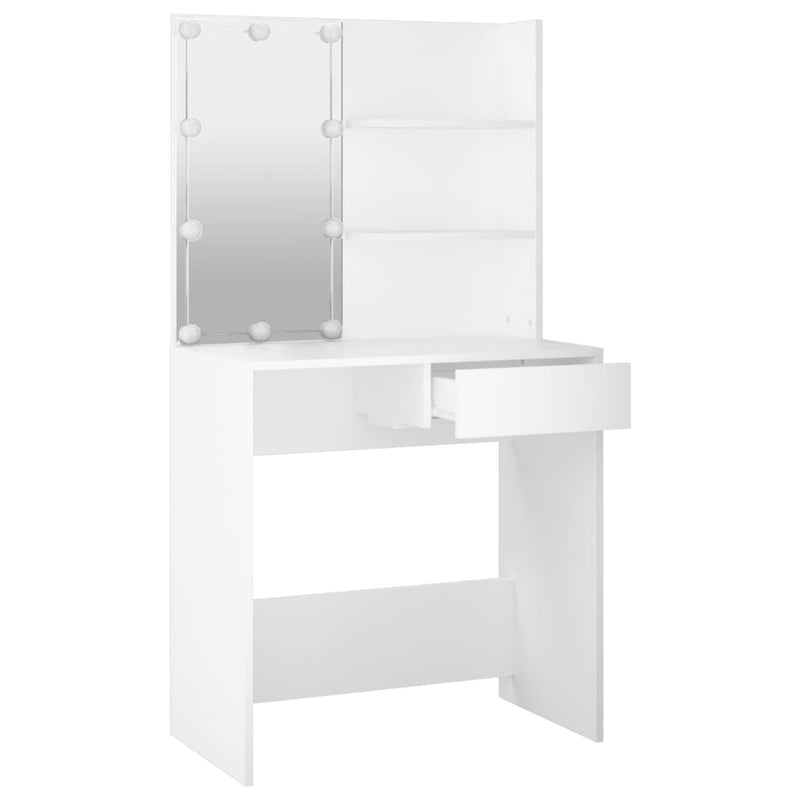 vidaXL fehér fésülködőasztal LED-világítással 74,5 x 40 x 141 cm