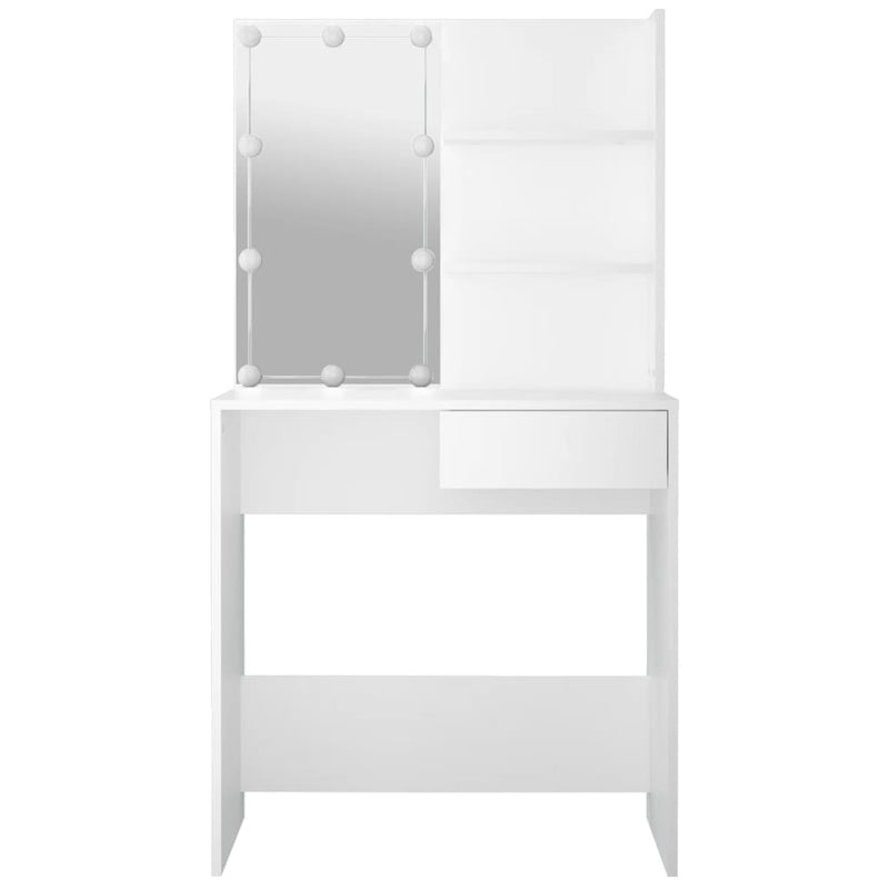 vidaXL fehér fésülködőasztal LED-világítással 74,5 x 40 x 141 cm