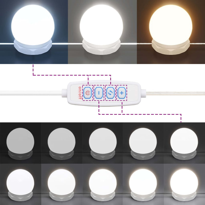 vidaXL sonoma tölgy tükrös szekrény LED-ekkel 60 x 31,5 x 62 cm