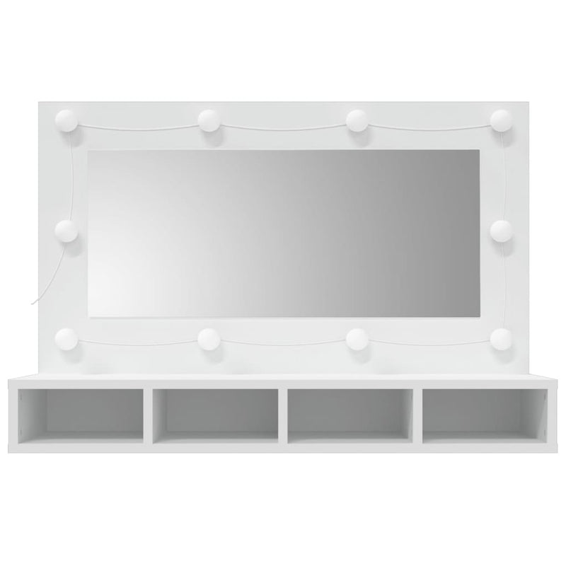 vidaXL fehér tükrös szekrény LED-ekkel 90x31,5x62 cm