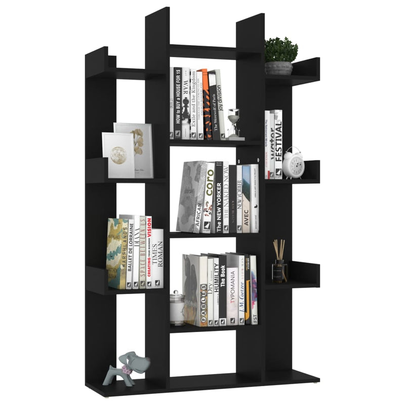 vidaXL fekete szerelt fa könyvszekrény 86 x 25,5 x 140 cm