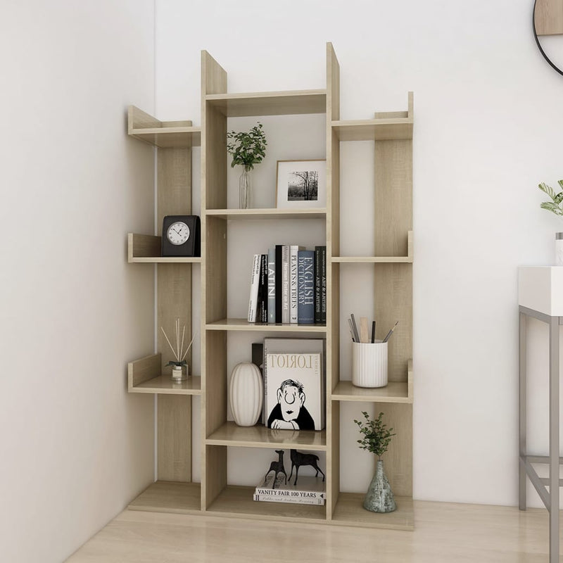 vidaXL sonoma tölgy színű szerelt fa könyvszekrény 86 x 25,5 x 140 cm