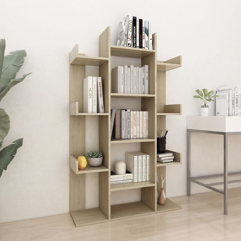 vidaXL sonoma tölgy színű szerelt fa könyvszekrény 86 x 25,5 x 140 cm