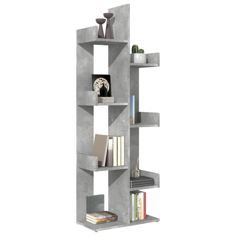 vidaXL betonszürke szerelt fa könyvszekrény 48 x 25,5 x 140 cm