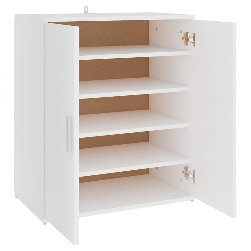 vidaX fehér szerelt fa cipősszekrény 60 x 35 x 70 cm
