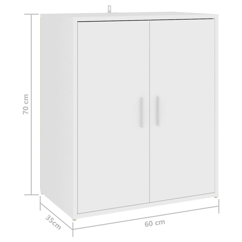 vidaX fehér szerelt fa cipősszekrény 60 x 35 x 70 cm