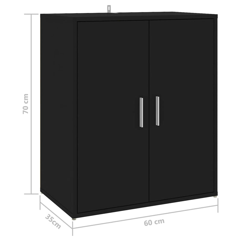 vidaX fekete szerelt fa cipősszekrény 60 x 35 x 70 cm