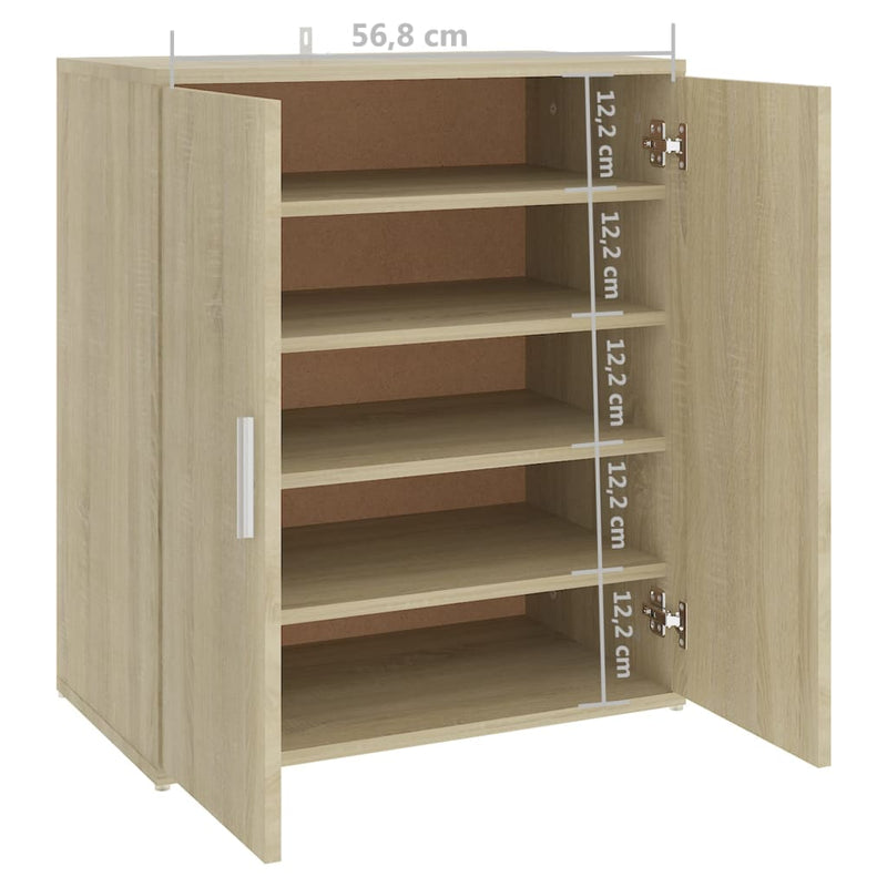 vidaXL sonoma tölgy színű szerelt fa cipősszekrény 60 x 35 x 70 cm