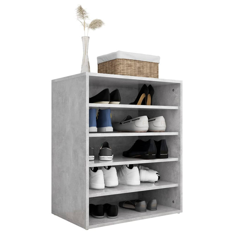 vidaXL betonszürke szerelt fa cipősszekrény 60 x 35 x 70 cm