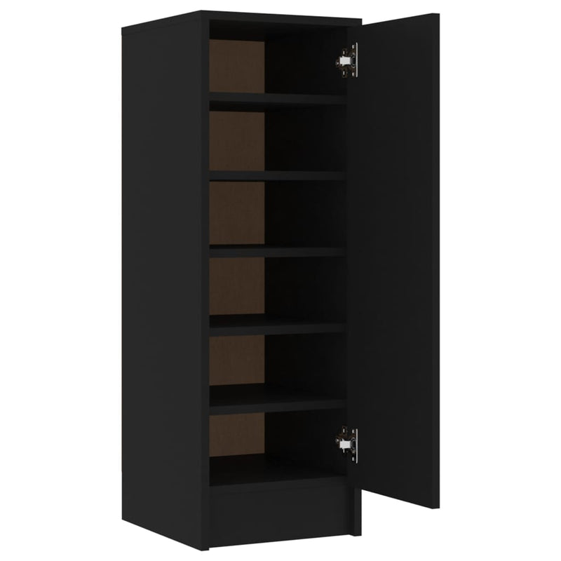 vidaXL fekete szerelt fa cipősszekrény 32 x 35 x 92 cm