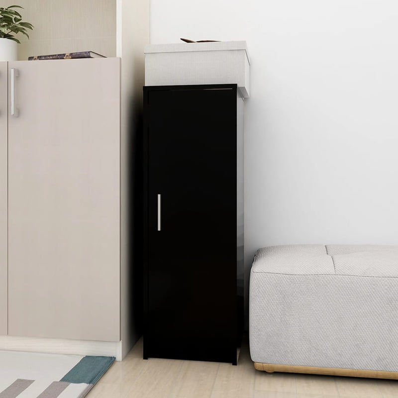 vidaXL fekete szerelt fa cipősszekrény 32 x 35 x 92 cm